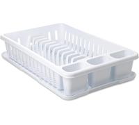 Escurreplatos Rectangular Con Bandeja Plástico Polipropileno Libre De Bpa, Blanc