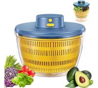 Escurridor para ensalada (gran capacidad, 4 l, escuradora para ensalada eléctrica, versátil en cocina, deshidratador de frutas domésticas, recargable por USB Ensalada licuadora para frutas y