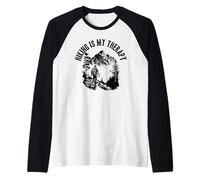 Escursioni in Montagna è la mia Terapia Divertente Escursionista dicendo Backpacking Maglia con Maniche Raglan