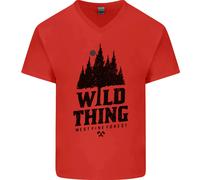 Escursioni Wild Cosa Campeggio Rambling Esterni Uomo Scollo A V Cotone T-Shirt