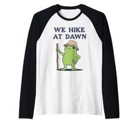 Escursioniamo All'alba Escursionista Rana Mattina Presto Trek Maglia con Maniche Raglan