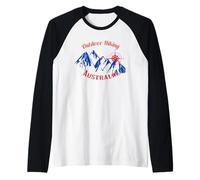 Escursionismo Australia Mountain Compass Grafica Maglia con Maniche Raglan