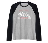 Escursionismo Canada Mountain Compass Grafica Maglia con Maniche Raglan
