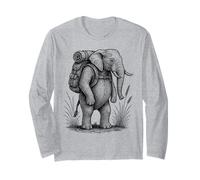 Escursionismo Elefante Zaino in Spalla Natura Fauna Selvatica Safari Amante Maglia a Manica