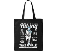 Escursionismo Take A Walk On The Wild Side Borsa Tote in Cotone Ecologico Naturale Nero, Nero , Taglia unica