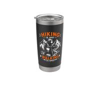 Escursionismo vintage è solo camminare con snack orso divertente escursionismo Bicchiere termico in acciaio inox doppia parete