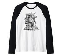 Escursionismo WildCinghiale Zaino Animali Divertente Cottagecore Maglia con Maniche Raglan