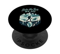 Escursionista del ghiacciaio Avventura Esploratore di ghiaccio a caccia di montagna PopSockets PopGrip Adesivo