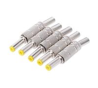 ESden 5 Pezzi Metallo 5.5x2.1mm DC Power Maschio Spina Jack Connettore Adattatore Connettore Con Testa Giallo