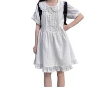Esdlajks Lolita Gothic Dress Lolita Dress for Girls Giapponese Summer Donne Lolita Dress Loace Up Vita Alta (Color : As The Photo, Size : One Size)