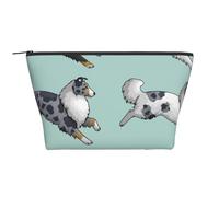 Esecuzione di un cane Collie grezzo, Borsa da toilette Borsa per trucco Borsa per cosmetici Borsa da toilette da viaggio portatile