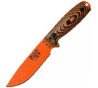 ESEE-4 lama arancione, manico 3D arancione/nero G-10, fodero nero 4POR-006