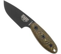 ESEE Knives ESEE Sencillo SENCILLO-A2C-RMB Black DLC A2, Brown Burlap Micarta, coltello fisso, design di Jeff Randall