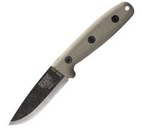 ESEE Knives RB3 Camp-Lore, affilatura scandi, fodero in pelle, design di Rueben Bolieu ESEE-RB3-BO