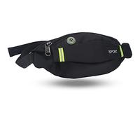 Esegui la cintura a vite, la vita a prova di sudore di grande capacità con cinturino elastico regolabile per allenamento, jogging, triatalon, maratona, corsa, allenamento, ciclismo (Nero)