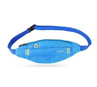 Esegui la cintura a vite, la vita a prova di sudore di grande capacità con cinturino elastico regolabile per allenamento, jogging, triatalon, maratona, corsa, allenamento, ciclismo (Blu)