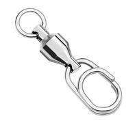 EsEico Connettore girevole da pesca, connettori da pesca a scatto anello solido | Anello con cuscinetto a sfera in acciaio inossidabile, cuscinetto a sfera girevole per pesca in acqua salata, chiusura