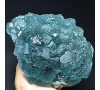 Esemplare di cristallo di fluorite verde trapezoidale fantasma blu naturale da 1600 g decorazione della stanza