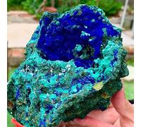 Esemplare di cristallo di geode di azzurrite malachite naturale da collezione in pietra Reiki decorazione della stanza (Size : 210-250g)