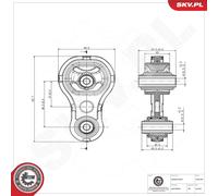 ESEN SKV 75SKV266 Sospensione, Motore per MAZDA