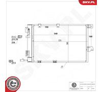 ESEN SKV 86SKV044 Condensatore, Climatizzatore per OPEL
