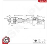 ESEN SKV Albero Di Trasmissione Giunto Per VW Multivan V 7HM 7HN 7HF 7EF 7EM