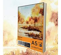 ESENG® Carta per acquerelli, A5, 40 fogli - 300 g/m² - bianco, blocco per acquerello, carta per acquerelli, disegno, pittura