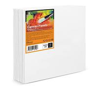 ESENG® Cartone da pittura grande, 12 pezzi, 50 x 50 cm, 100% cotone, spessore 4 mm, 280 g/m², set di pannelli di tela, cartone per colori acrilici, colori ad olio
