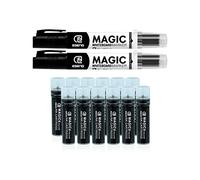 ESENG® Magic WM-218 - Pennarello per lavagna bianca, 12 cartucce + 2 pennarelli, colore: Nero