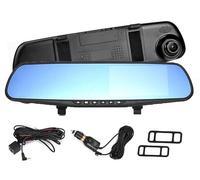 Esenlong Dash Cam per auto Anteriore e Posteriore, Dual Lens HD 1080P 4. 3in Car DVR Specchietto retrovisore Camera Dash Cam Video Recorder Rilevazione del movimento Registrazione in loop, Black