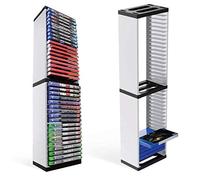 Esenlong Giochi Storage Tower PS5, supporto universale per giochi in ABS, per PS4 Xbox Nintendo Switch Games, con 36 dischi di gioco PS5, Blu