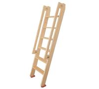 EsEntL Scala in legno per letto a castello con corrimano, 9,4 cm di larghezza, solo scala di ricambio, 7-3 gradini, marrone, 125 cm di altezza