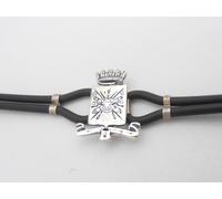 Esercito Italiano : Braccialetto Argento 925 e caucciù- Bracciale Fregio -Stemma