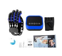 Esercizi per le mani Guanti da massaggio intelligenti Ictus Emiplegia Riabilitazione Mano Funzione Robot Guanti Riabilitazione Allenamento Guanto Cura delle Stecche per le dita(Blue left SizeXXL)