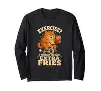 Esercizio I Thought You Said Extra Fries Cat Maglia a Manica