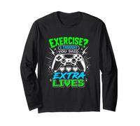 Esercizio? I Thought You Said Extra Lives Funny Gaming Maglia a Manica