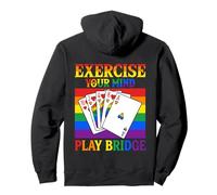 Esercizio la Tua Mente Gioca Bridge Rainbow Cards Felpa con Cappuccio