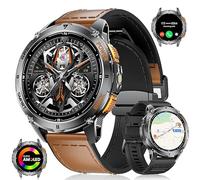 ESFOE Orologio GPS da uomo, militare, con funzione telefonica, torcia a LED, 1,43", HD AMOLED, orologio fitness con bussola/barometro, 170+ modalità sportive, frequenza cardiaca/SpO2/sonno per Android