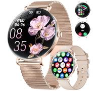 ESFOE Smartwatch Donna,1.43” AMOLED Orologio Smartwatch con Chiamata Whatsapp,Fisiologia Feminile,2 Cinturini,120+ Sport,24H Frequenza Cardiaca SpO2 Sonno,IP68 Impermeabile,Smart Watch per Android iOS
