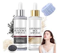 Esfoliante Al Riso Bianco E Nero, Duo Di Fiale Di Riso, Fiale Di Riso Bianco, Soluzione Esfoliante Al Riso Nero, Peel Shot Di Riso, Idratante E Minimizzatore Di Pori Per Il Viso (Mix/2 pezzi)