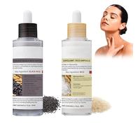 Esfoliante al Riso Bianco & Nero Coreano Punti Neri Rimozione Siero Idratante Delicato Scrub Viso per la Rimozione di Cellule Morte della Pelle e Punti Neri per Tutti I Tipi Di Pell, 80ML*2Pack