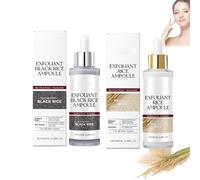Esfoliante al Riso Nero e Bianco, Soluzione Esfoliante Viso e Corpo al Riso Morbido, Duo di Fiale di Riso per Tutti i Tipi di Pelle, Idratazione e Ritenzione (1 Set)