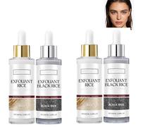 Esfoliante di riso bianco e nero, esfoliante delicato e idratante per la cura della pelle, siero viso illuminante per pelle normale/combinata, (100ml / bianco + 100ml / nero) (2SETS)