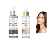 Esfoliante di riso bianco e nero, siero viso illuminante per pelle normale/combinata, esfoliante delicato e idratante per la cura della pelle di viso e corpo (100ml / bianco + 100ml / nero) (1SETS)