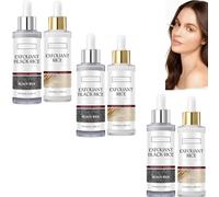 Esfoliante di riso bianco e nero, siero viso illuminante per pelle normale/combinata, esfoliante delicato e idratante per la cura della pelle di viso e corpo (100ml / bianco + 100ml / nero) (3SETS)