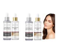 Esfoliante di riso bianco e nero, siero viso illuminante per pelle normale/combinata, esfoliante delicato e idratante per la cura della pelle di viso e corpo (100ml / bianco + 100ml / nero) (2SETS)