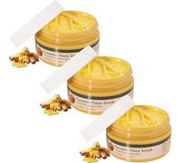 Esfoliante viso naturale quotidiano per una pulizia profonda, crema esfoliante viso alla curcuma, crema esfoliante delicata, elimina i punti neri, migliora l'acne e le macchie scure, per tutti i tipi