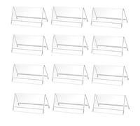 Esforzarse 12 Pezzi 15 x 10 cm Espositori Acrilico Trasparente, Porta Cartellino del Prezzo Supporti a Forma di V per Visualizzare i Prezzi Porta Prezzi per Uffici, Negozi di Alimentari, Panetterie