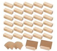 Esforzarse 30 Pezzi Porta Carte in Legno, Supporto Tavolo per Menu e Cartoline, Porta Biglietti da Visita e Segnaposto, Espositore Legno per Foto Matrimonio e Inviti,Supporto Cartoncini per Ristorante