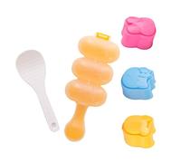 Esforzarse Kit Stampini per Onigiri, 5 Pezzi Stampo per Sushi per Onigiri, Stampo Sushi Onigiri DIY, per Palline di Riso con Paletta e Pennello da Cucina